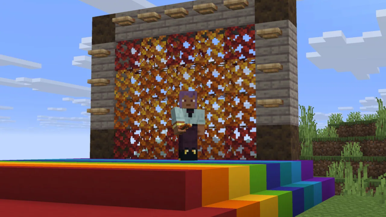 Minecraft Java 26.3 screenshot showing concrete stairs and slabs in many colors
